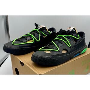 Nike Blazer Low Off-White Black Electro Green Sz 12.5 #188